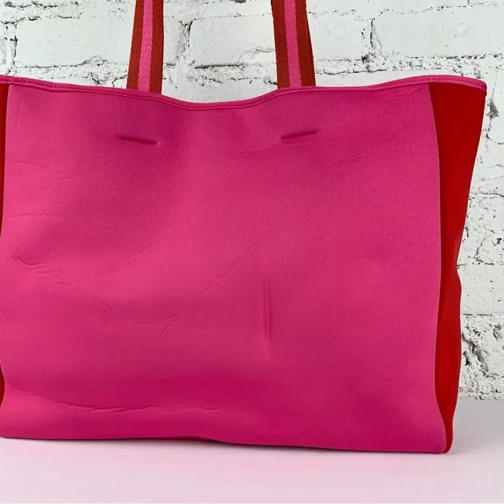 Summersalt Tote Pink Neoprene Stripe Beach Water Bag